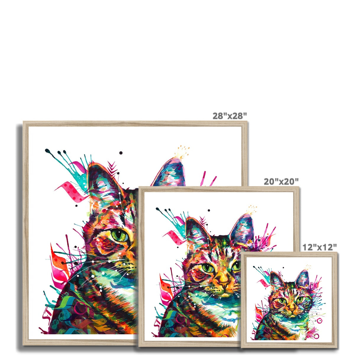 Wallart | Cat Painting | Cat Portrait | Wall Art Quirky | Animal Wall Art | Cat Artwork
