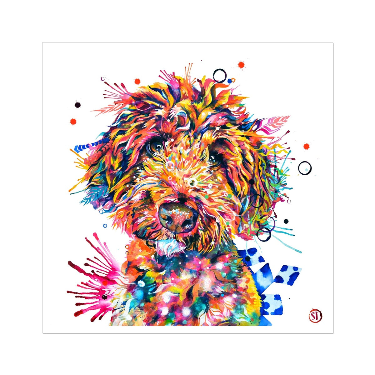 Wallart | Dog Drawings | Pet Portraits | Abstract Animal Art | Framed Wall Art 