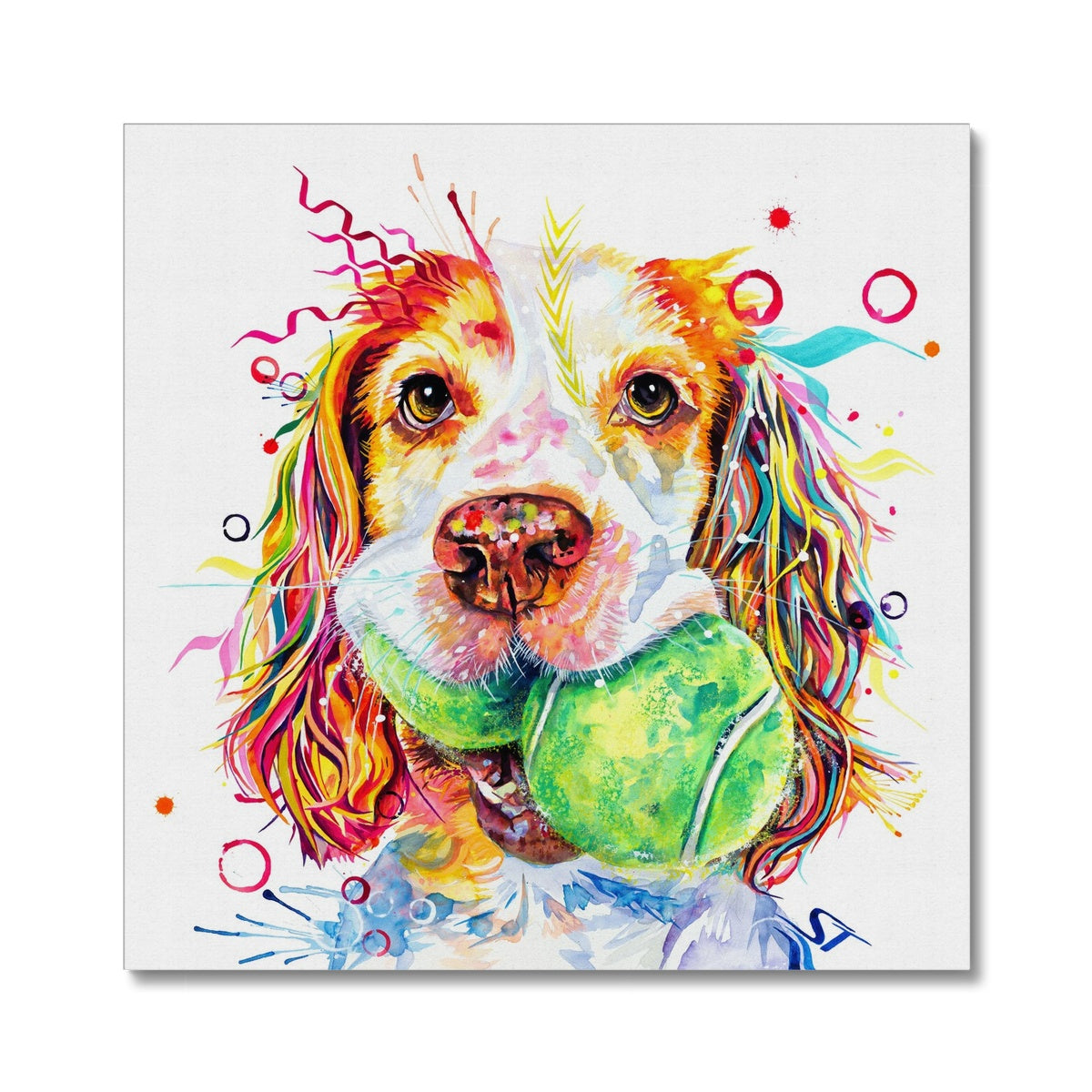 Dog Drawings | Dog Portrait | Wall Art | Dog Artwork | Wall Art Colourful