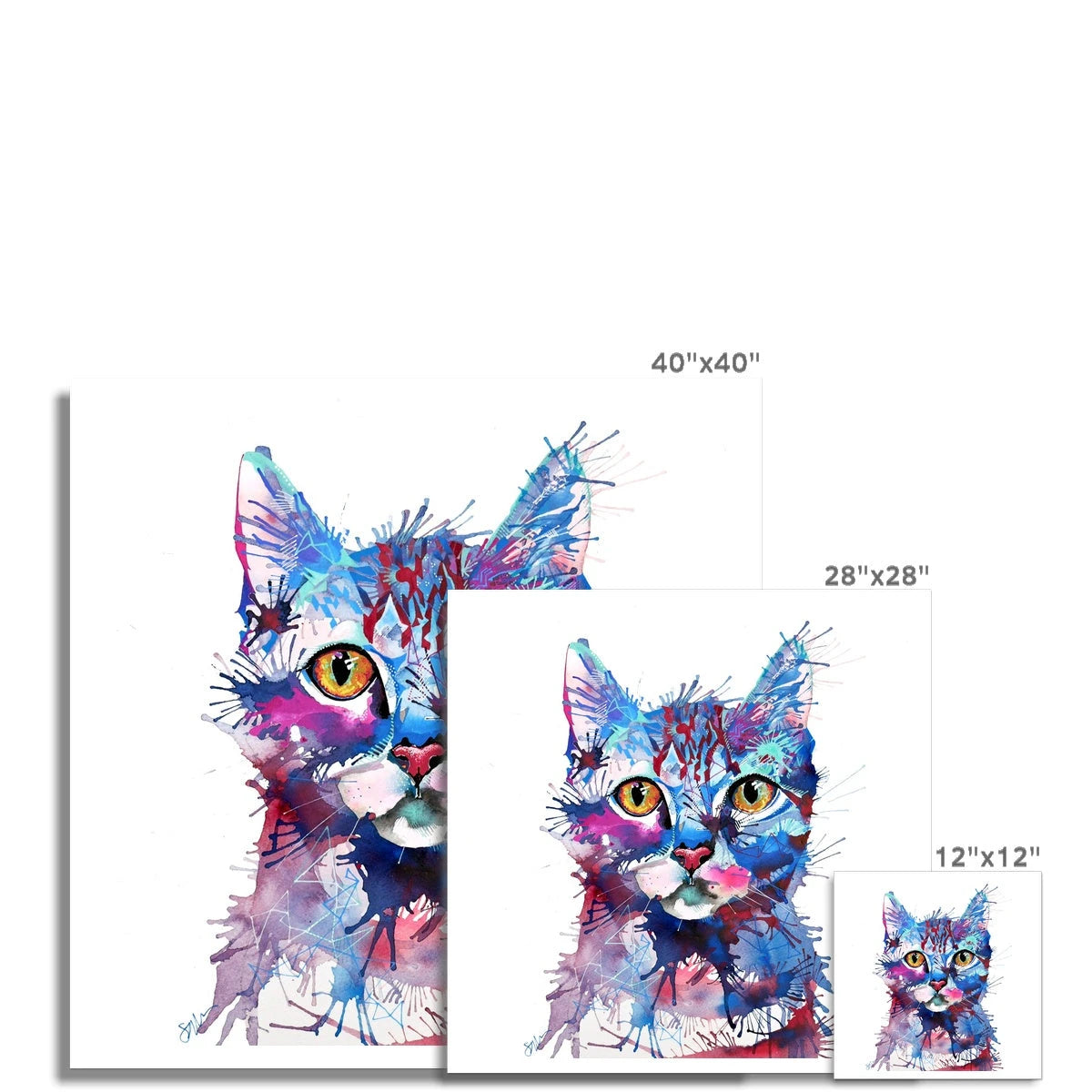 Wall Art | Cat Artwork | Cat Painting | Sarah Taylor | Framed Art | Animal Portraits | Modern Art