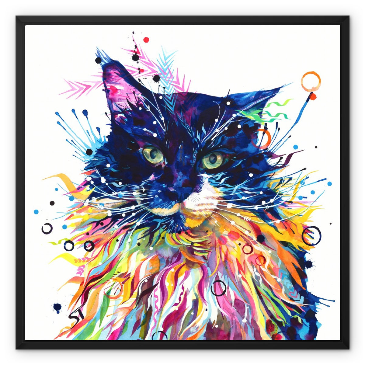 Wallart | Cat Painting | Cat Portrait | Wall Art Quirky | Animal Wall Art | Cat Artwork