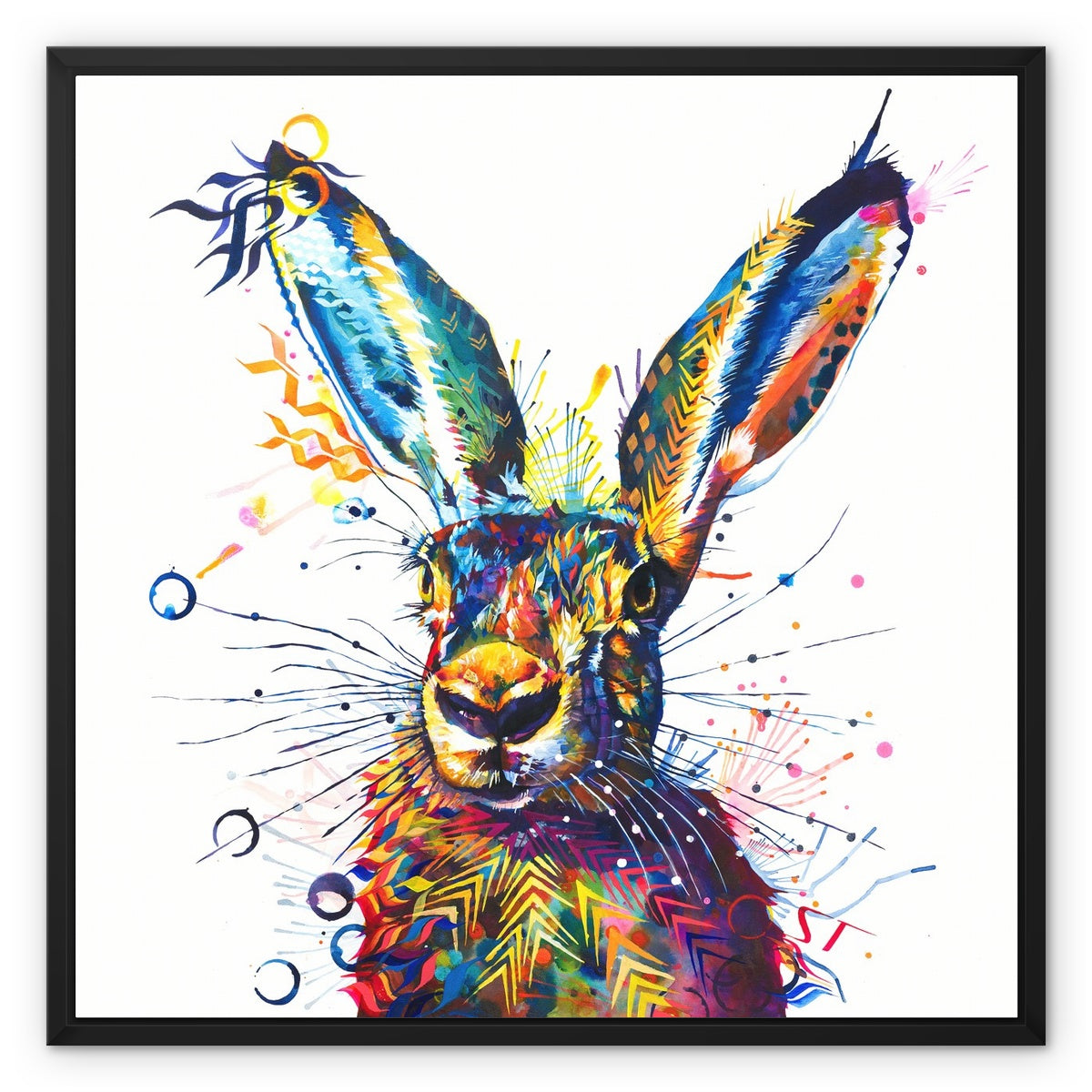 Rabbit Painting | Wall Art | Modern Art | Bright Wall Art | Wildlife Art | Large Colourful Wall Art | Wildlife Art