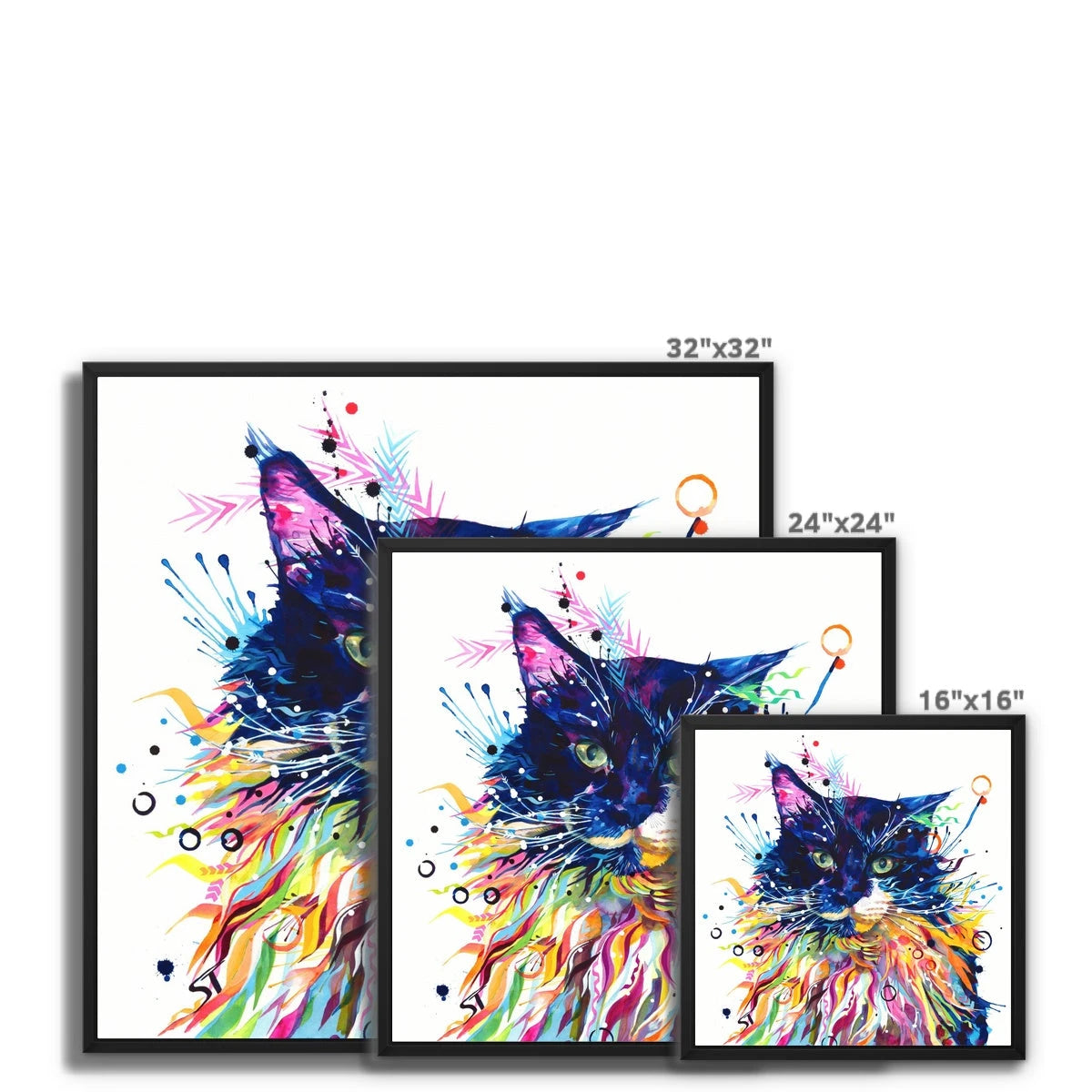 Wallart | Cat Painting | Cat Portrait | Wall Art Quirky | Animal Wall Art | Cat Artwork