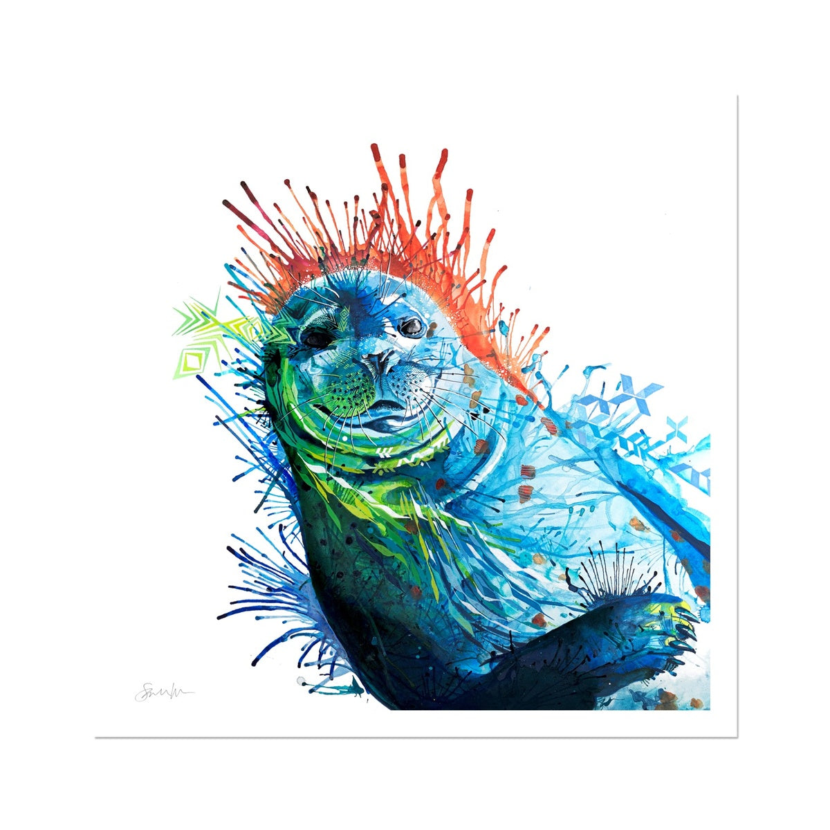 Wall Art | Sarah Taylor | Modern Art | Abstract Art | Framed Art | Bright Wall Art | Colourful Animal Art