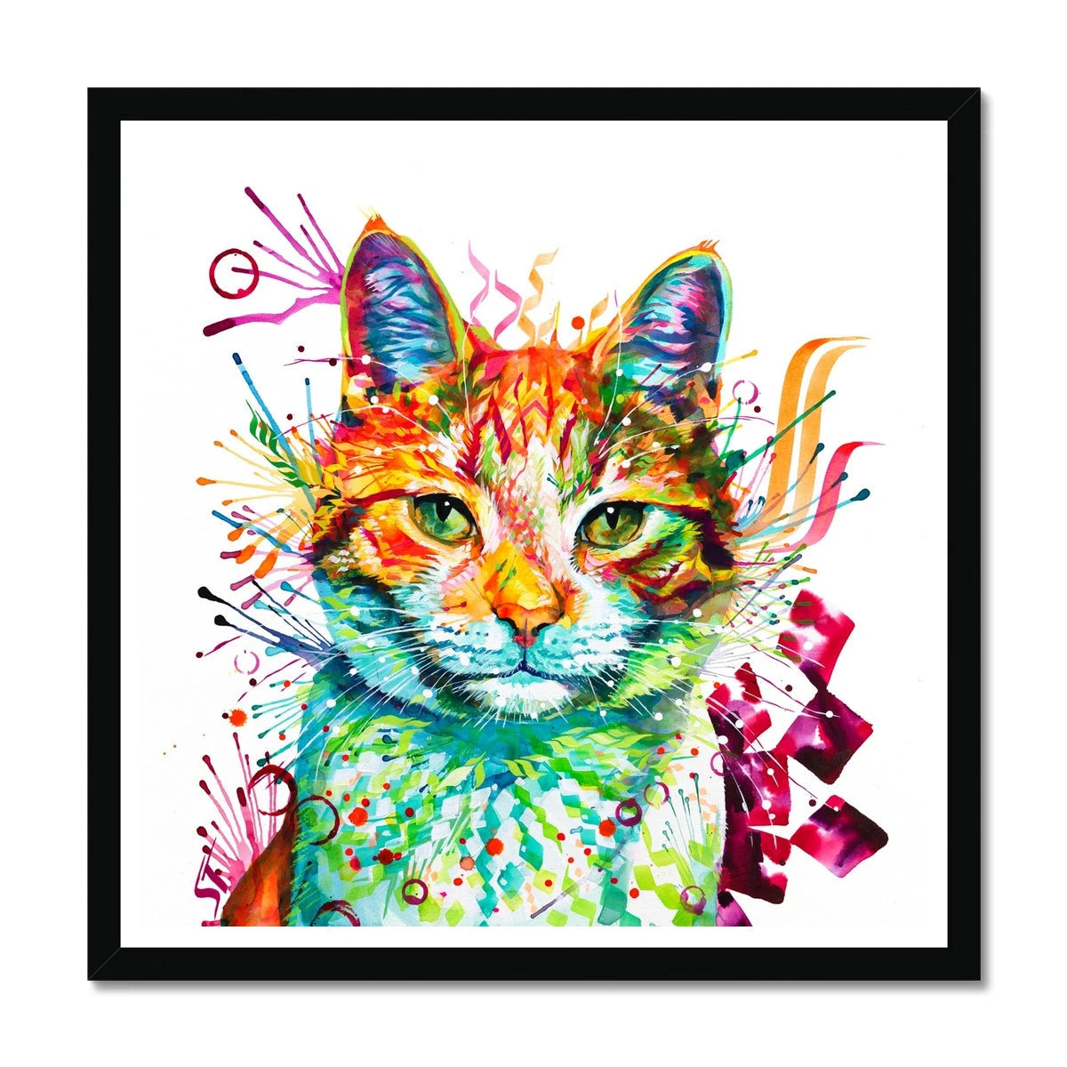 Wallart | Cat Painting | Cat Portrait | Wall Art Quirky | Animal Wall Art | Cat Artwork
