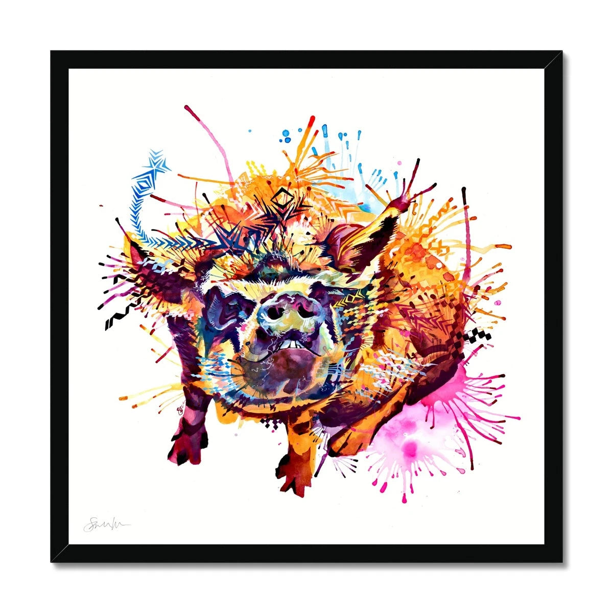 Wall Art | Framed Prints | Sarah Taylor | Modern Art | Wall Art Quirky | Framed Art | Bright Wall Art | Colourful Animal Art