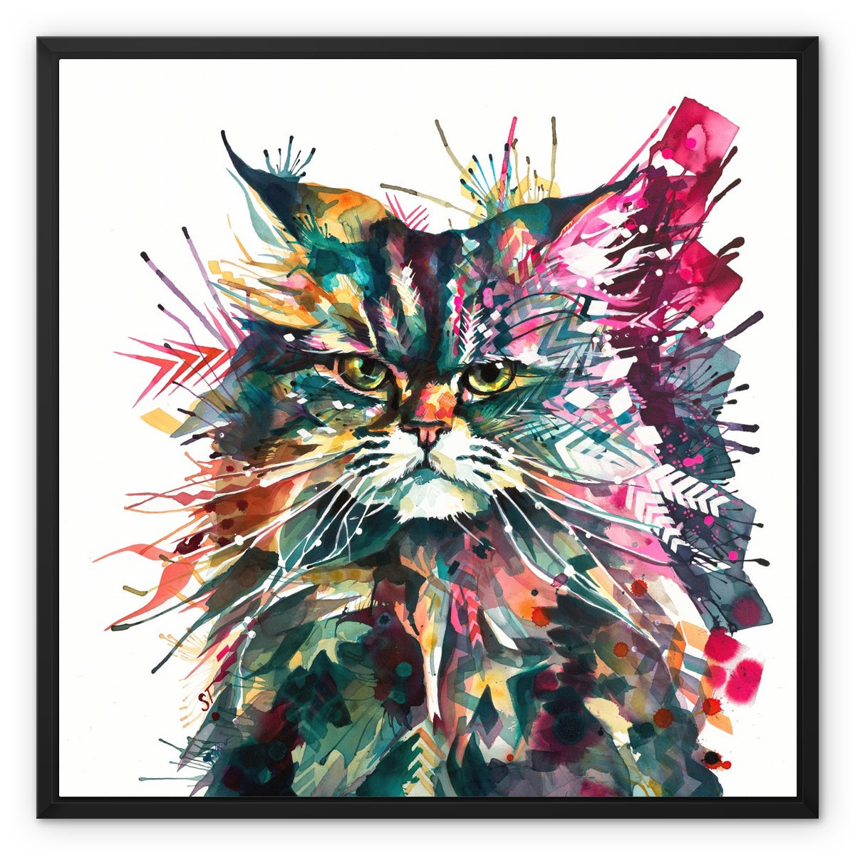 Wall Art | Cat Artwork | Cat Painting | Sarah Taylor | Framed Art | Animal Portraits | Modern Art