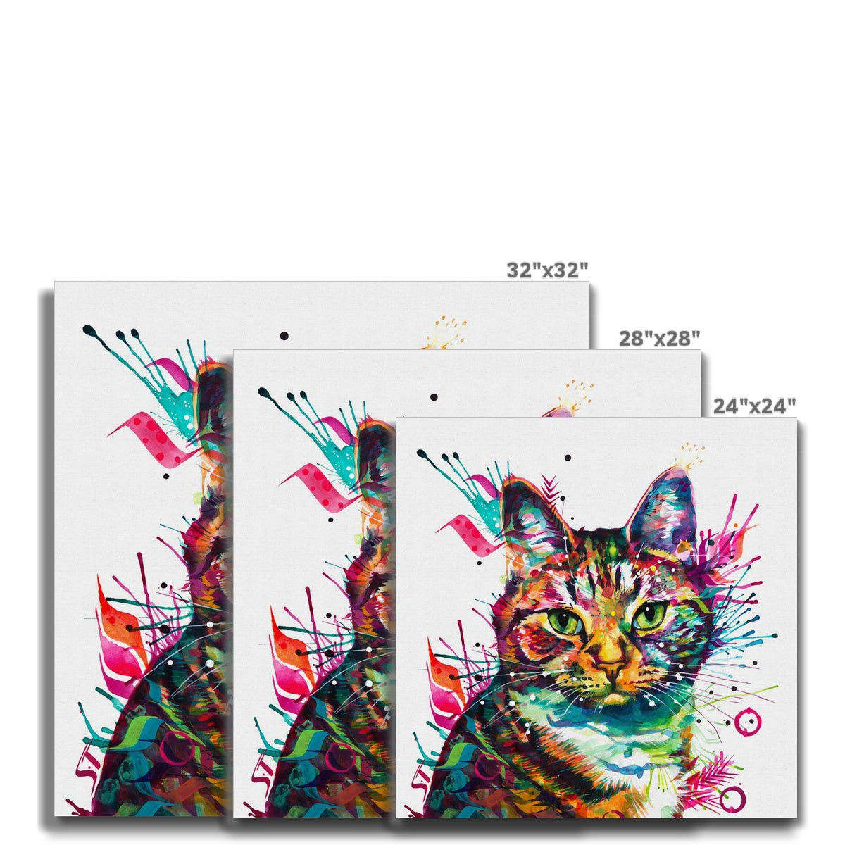 Wallart | Cat Painting | Cat Portrait | Wall Art Quirky | Animal Wall Art | Cat Artwork
