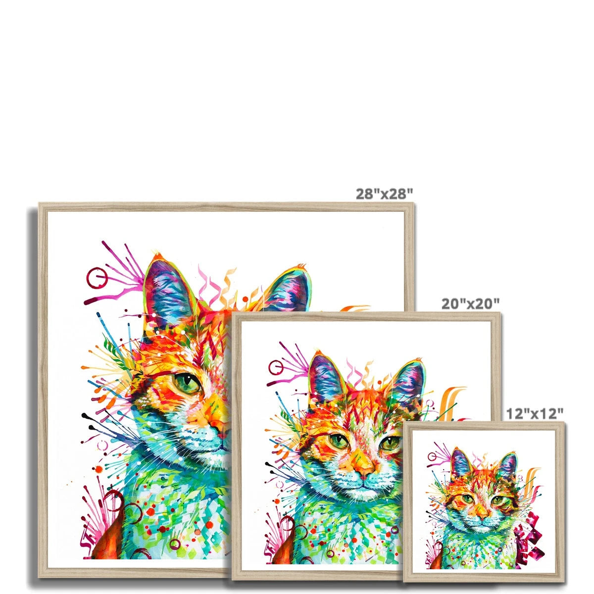 Wallart | Cat Painting | Cat Portrait | Wall Art Quirky | Animal Wall Art | Cat Artwork