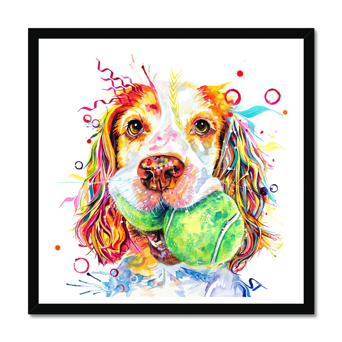 Dog Drawings | Dog Portrait | Wall Art | Dog Artwork | Wall Art Colourful