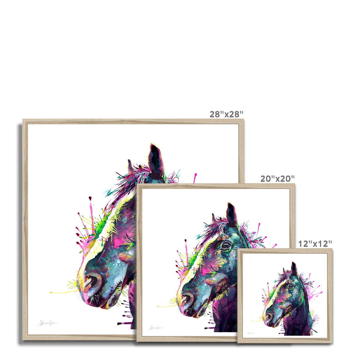Horse Painting | Wall Art | Framed Prints | Sarah Taylor | Modern Art | Framed Wall Art | Pet Portraits | Abstract Art | Framed Art | Bright Wall Art | Colourful Animal Art