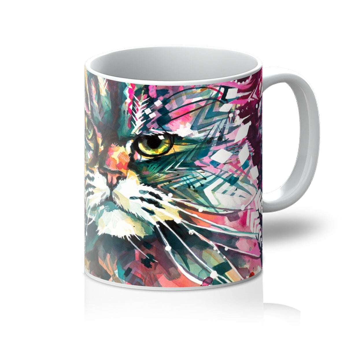 Animal On Mugs | Animal Mugs | Cat Artwork | Cat Portrait | Cat Painting | Animal Art | Colourful Animal Art | Abstract Art