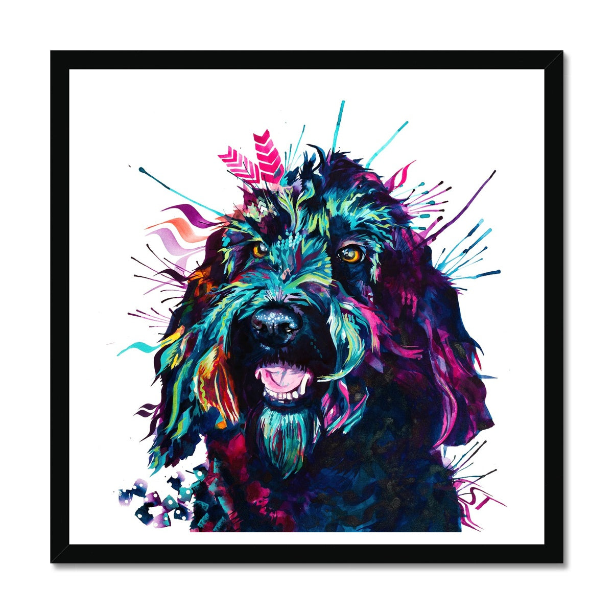 Dog Drawings | Dog Portrait | Pet Portrait | Framed Prints | Wall Prints | Living Room Wall Art
