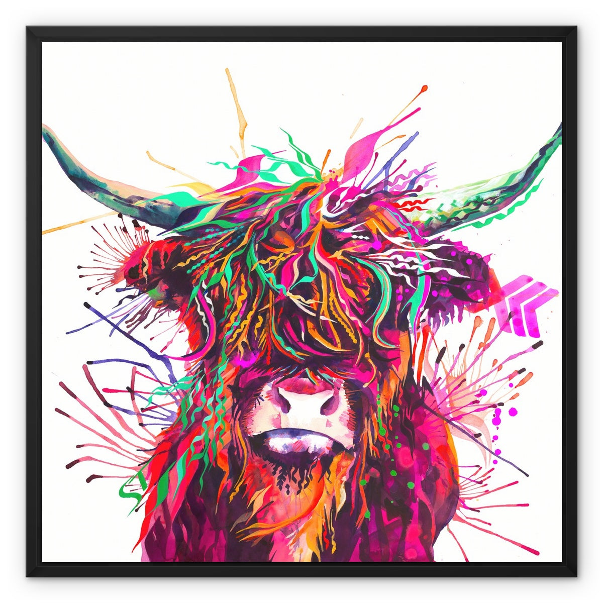 Agatha the Highland Cow Framed Canvas