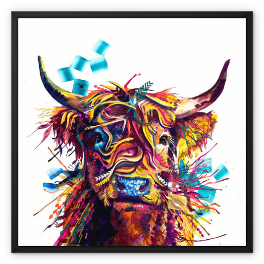Morag the Highland Cow Framed Canvas