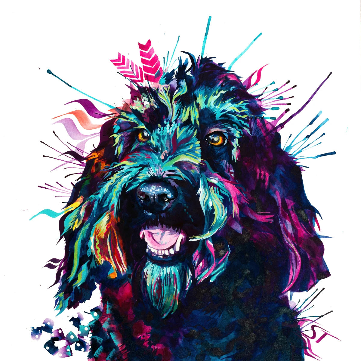Dog Drawings | Dog Portrait | Pet Portrait | Framed Prints | Wall Prints | Living Room Wall Art