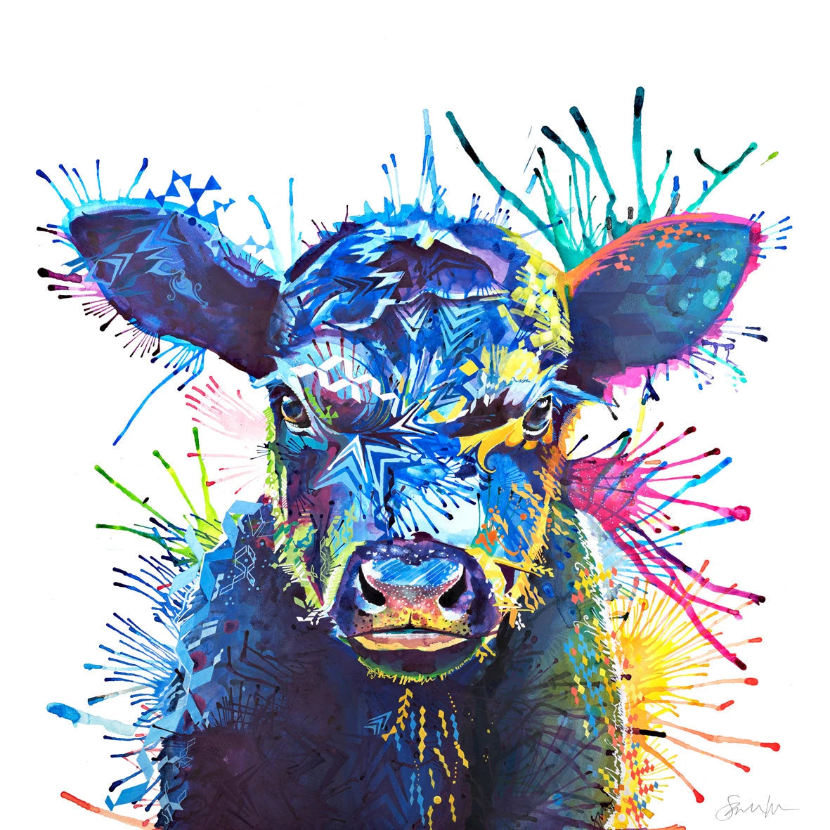 Highland Cow Painting | Highland Cow Painting (UK) | Animal Artwork | Highland Cattle Cushions | Sarah Taylor