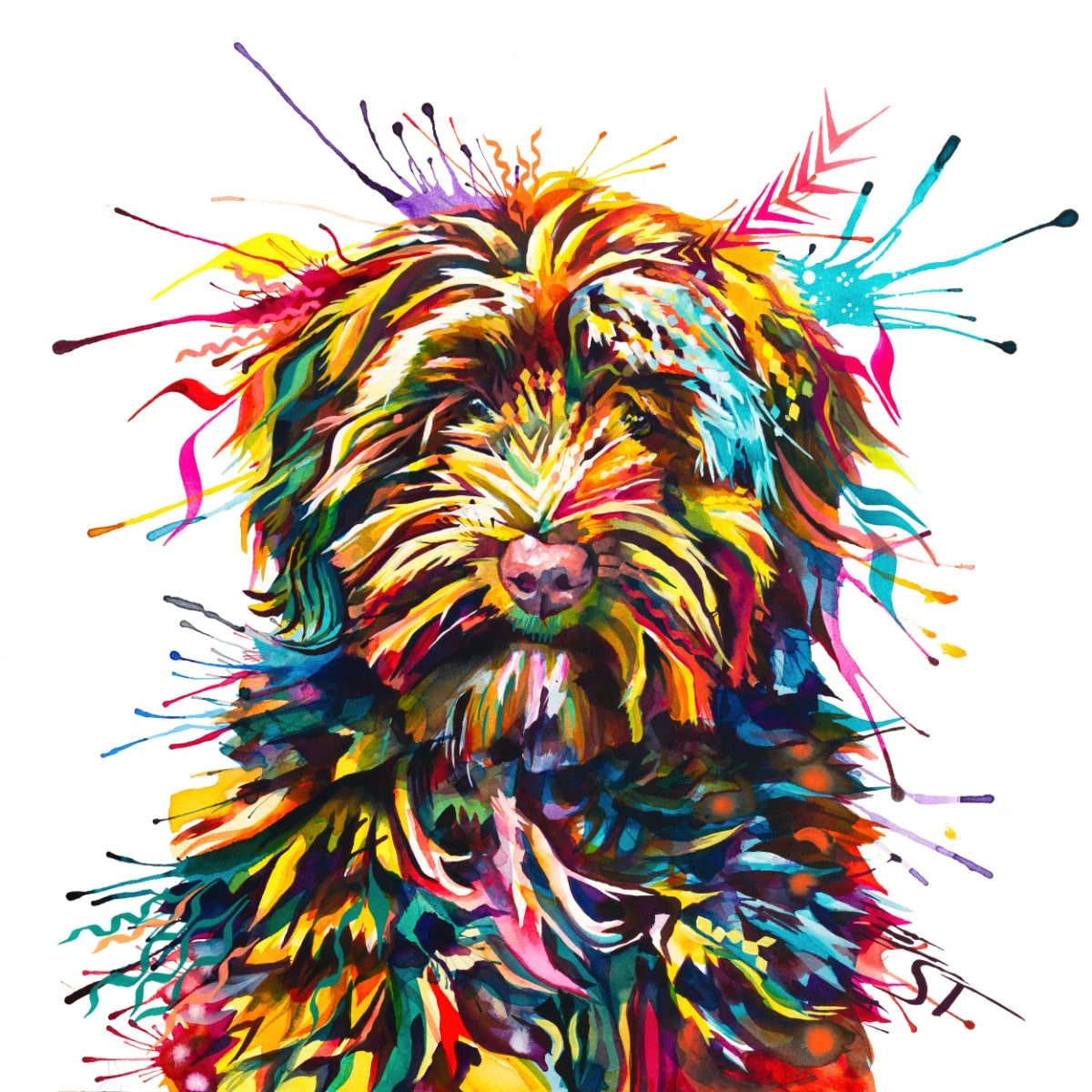 Dog Portrait | Dog Artwork | Wall Art Quirky | Art Prints Modern | Modern Wall Art | Pet Portraits | Modern Art