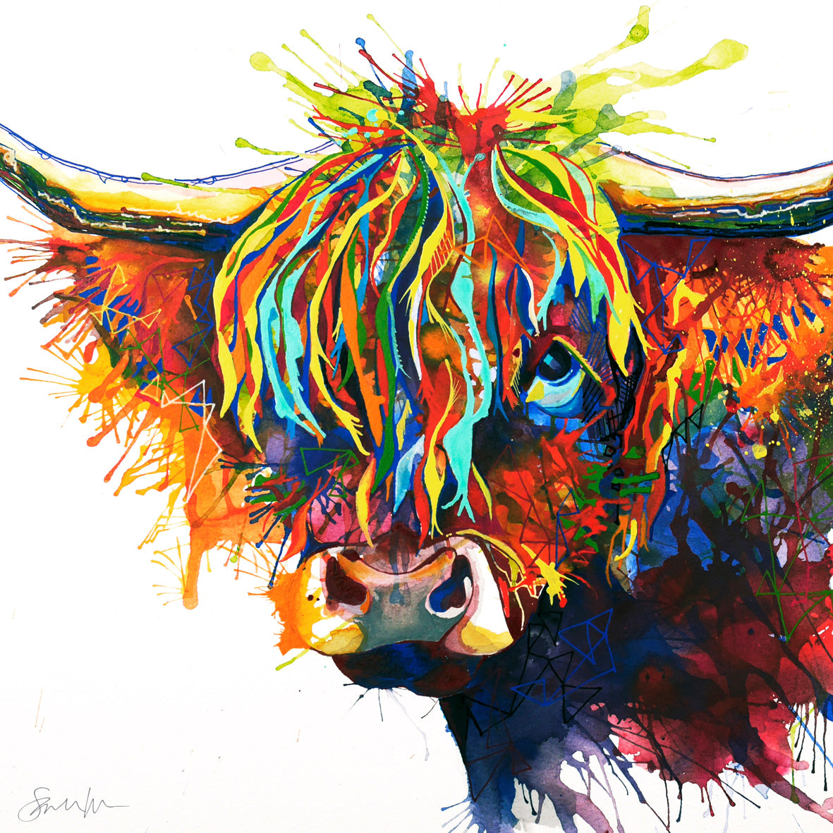 Highland Cow Painting | Wallart | Highland Cows Painting (UK Only) | Highland Cow Canvas | Highland Cow Print