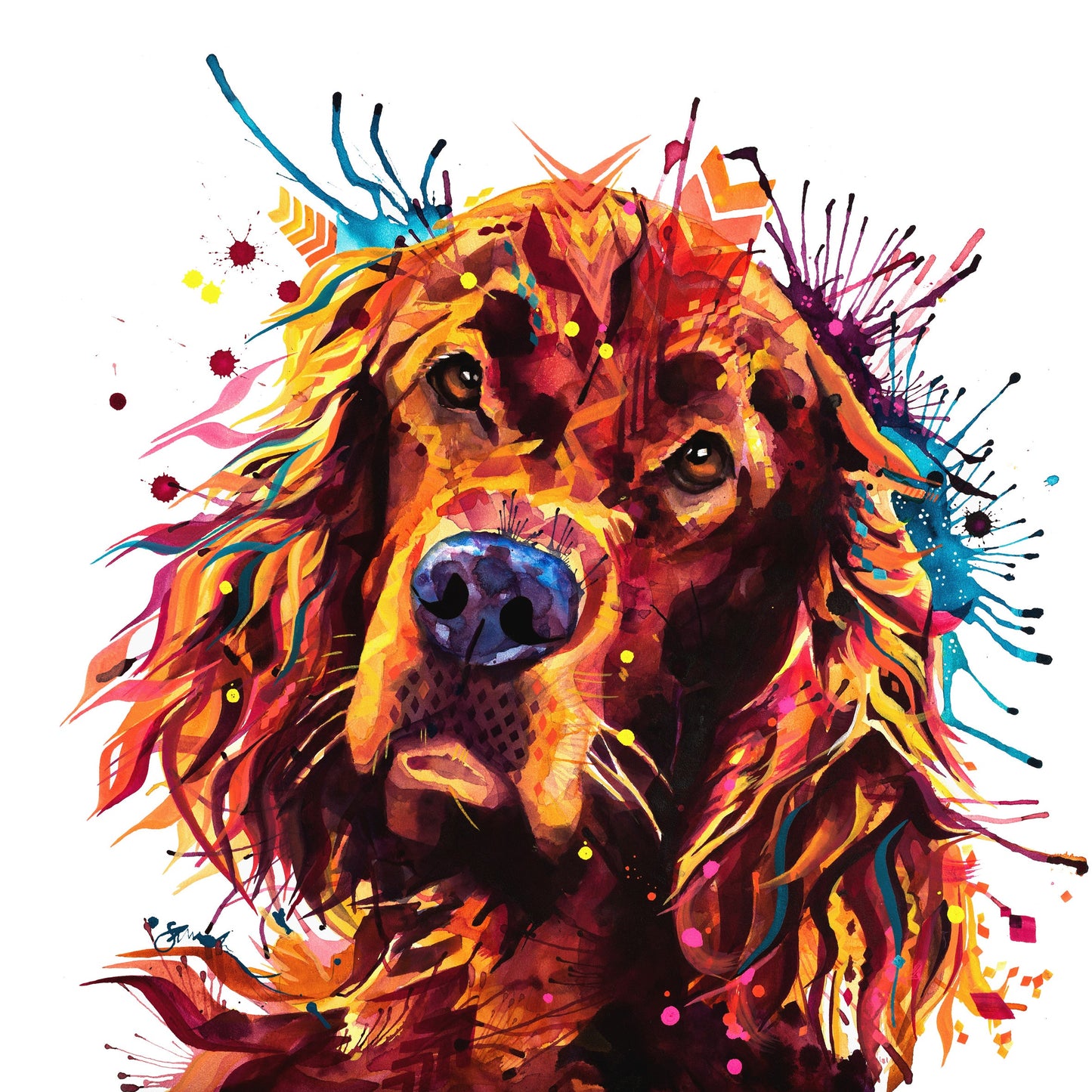 Dog Painting | Artwork | Animal art | Wall Art | Personalised Dog Portrait | Bright Wall Art