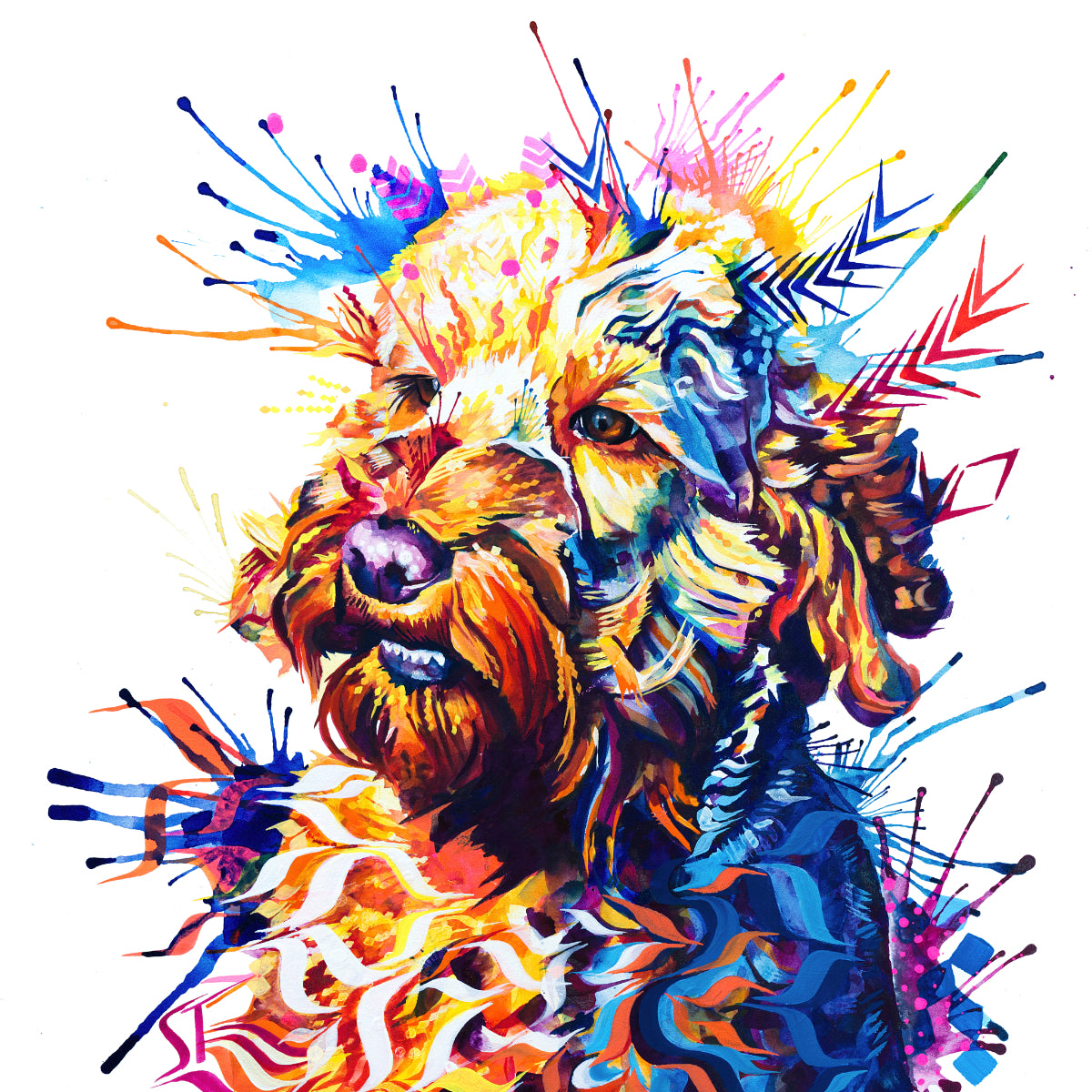 Wallart | Modern Art | Dog Portrait Artists UK | Dog Artwork | Dog Drawings | Pet Portraits | Wall Art | Wall Prints