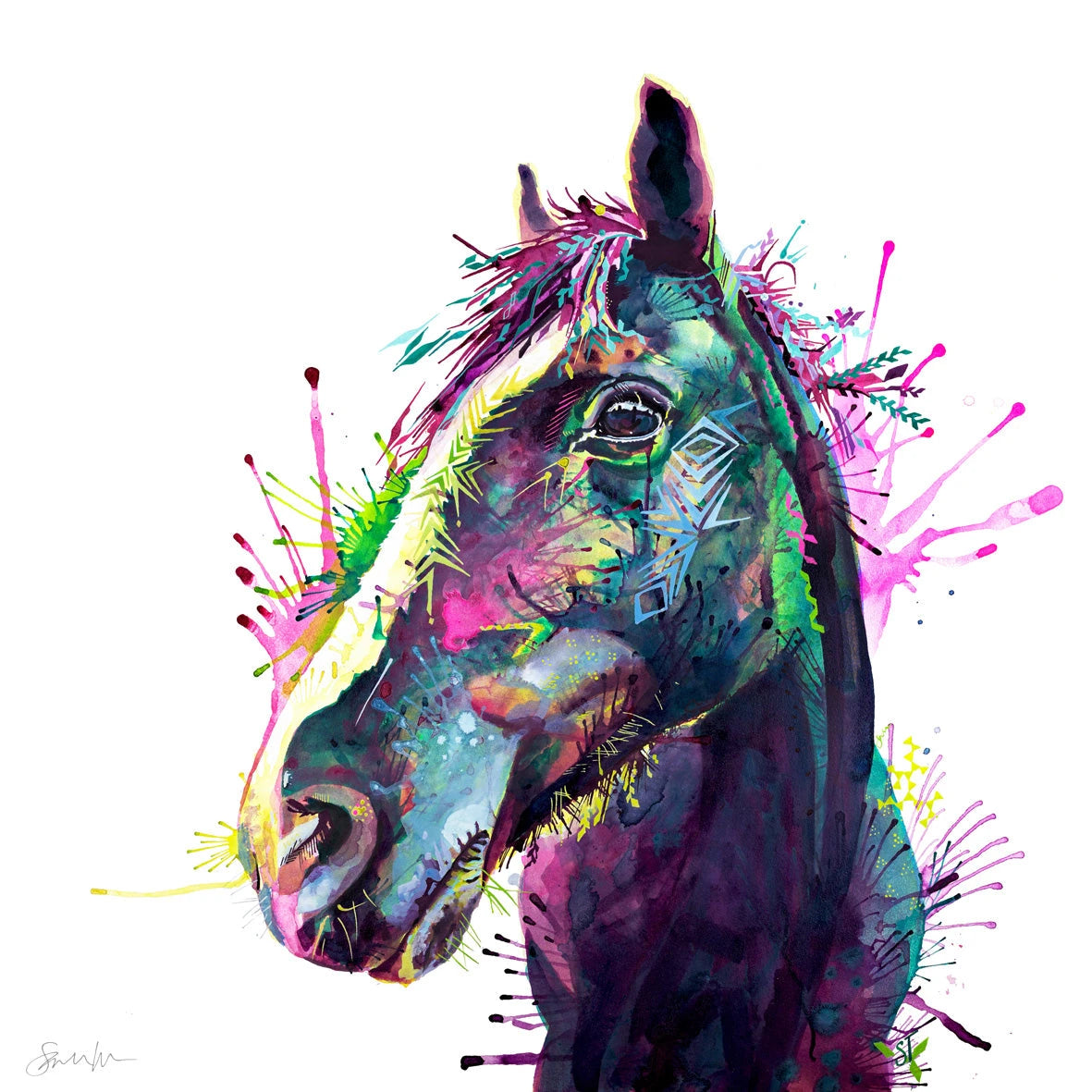 Horse Painting | Wall Art | Animal Art | Wall Art Unusual | Pet Portraits | Living Room Wall Art | Animal Portraits