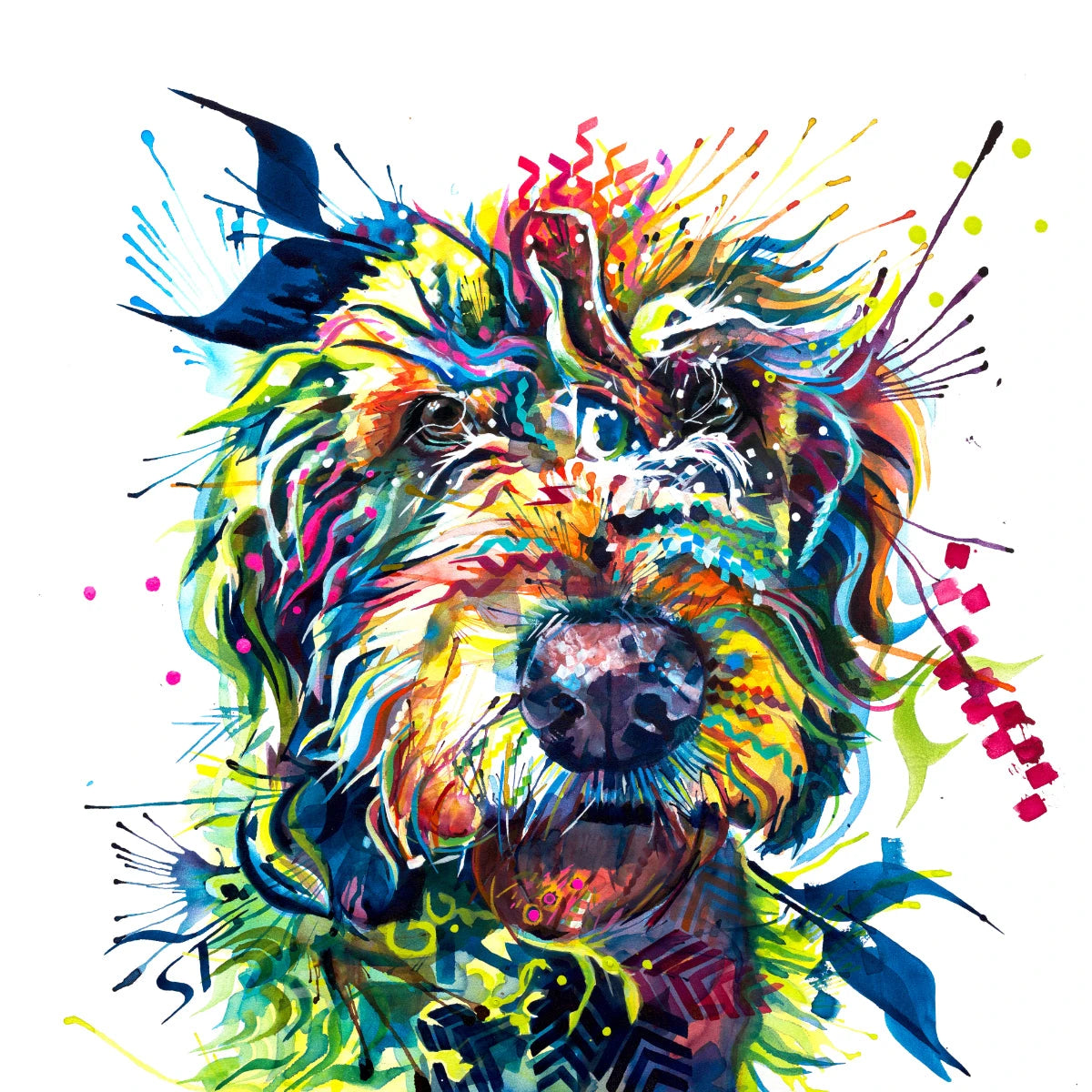 Wallart | Modern Art | Dog Portrait Artists UK | Dog Artwork | Dog Drawings | Pet Portraits | Wall Art | Wall Prints