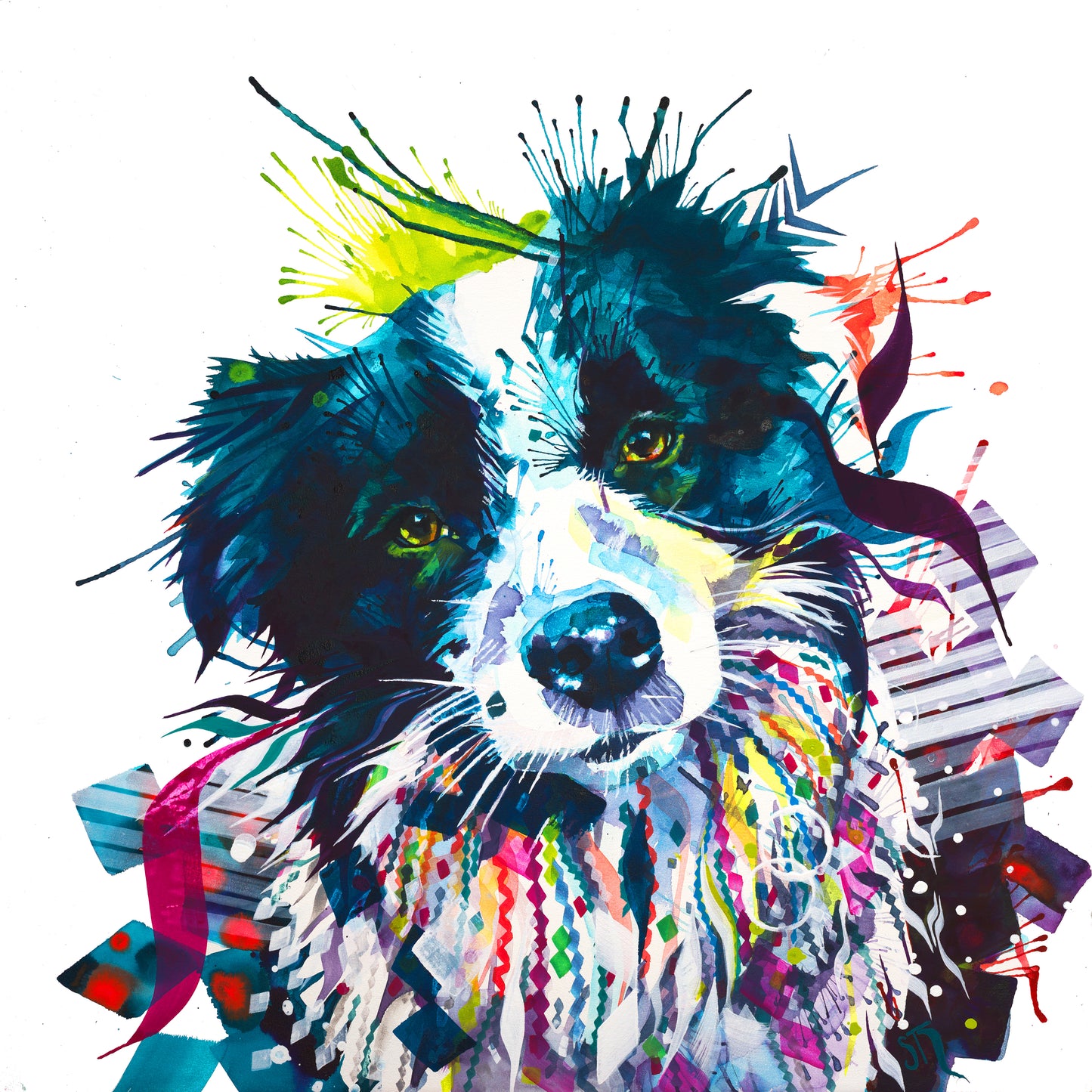Wallart | Modern Art | Dog Portrait Artists UK | Dog Artwork | Dog Drawings | Pet Portraits | Wall Art | Wall Prints