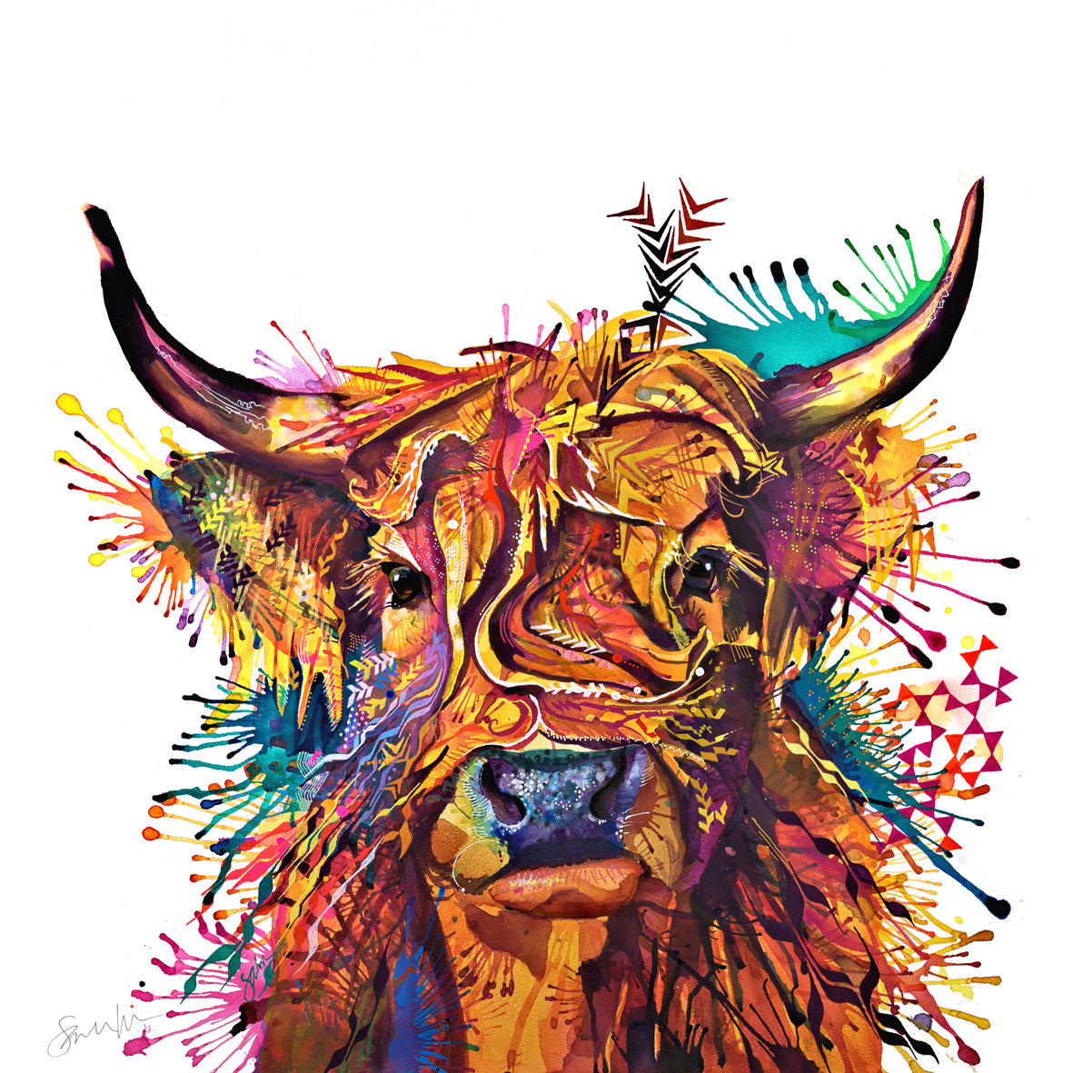 Prudence the Highland Cow Canvas