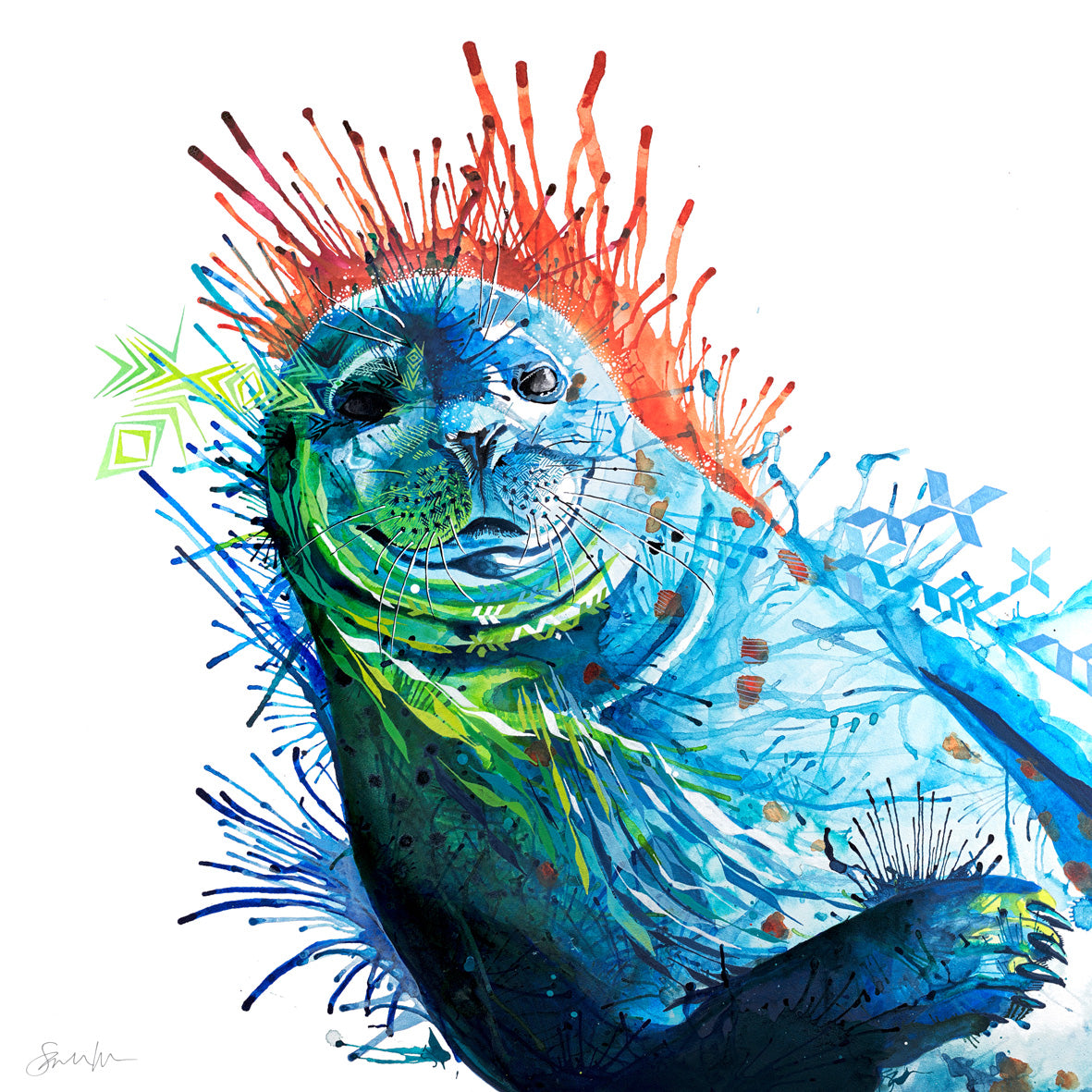 Seal Wall Art | Wall Art | Modern Art | Animal Picture | Framed Wall Art | Wall Art In Bedroom