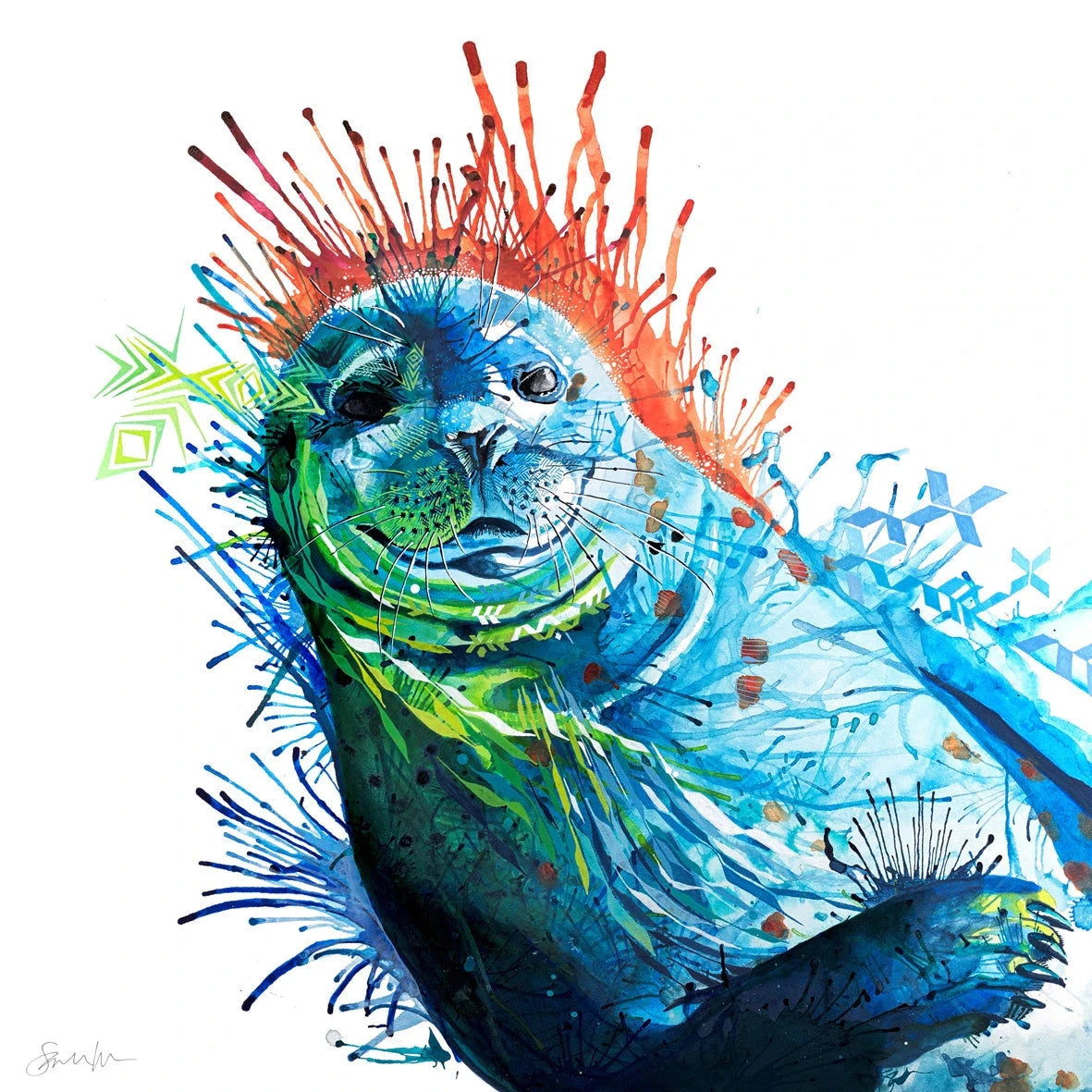Seal Wall Art | Wall Art | Modern Art | Animal Picture | Framed Wall Art | Wall Art In Bedroom