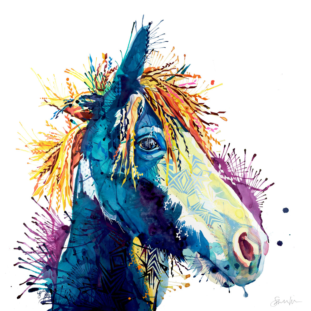 Horse Wall Art | Horse Painting | Wall Art | Colourful Wall Art | Wall Art Quirky | Animal Print