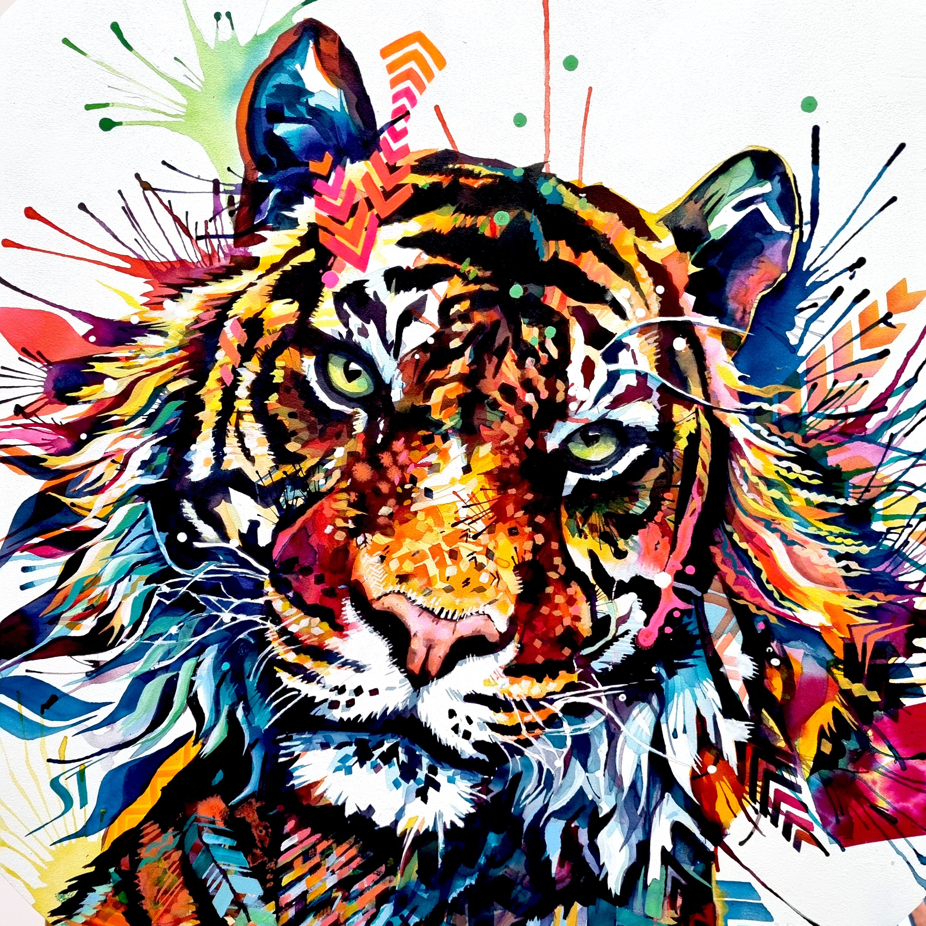 Tiger Artwork | Cat Painting | Wall Art | Modern Art | Animal Portraits | Framed Art