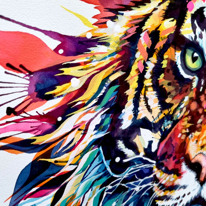 Tiger Artwork | Cat Painting | Wall Art | Modern Art | Animal Portraits | Framed Art