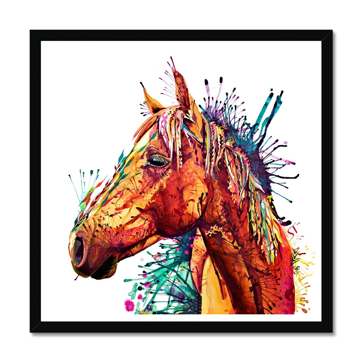 Horse Painting | Wall Art | Framed Art | Wall Art Colourful | Animal Print | Sarah Taylor