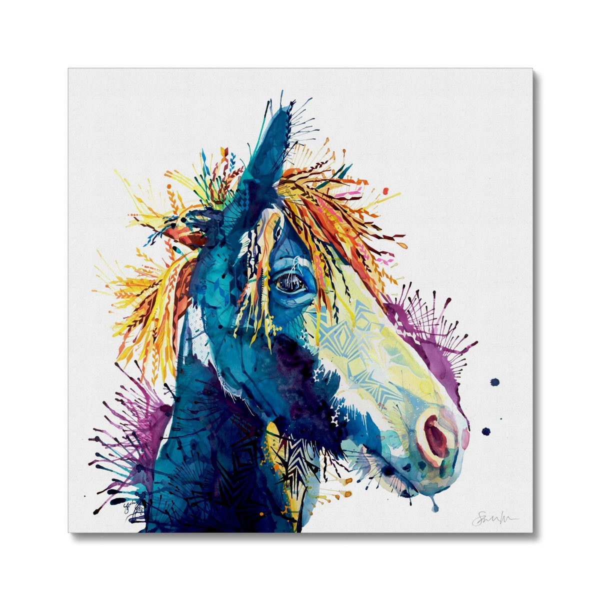 Horse Painting | Wall Art | Framed Prints | Sarah Taylor | Modern Art | Framed Wall Art | Pet Portraits | Abstract Art | Framed Art | Bright Wall Art | Colourful Animal Art