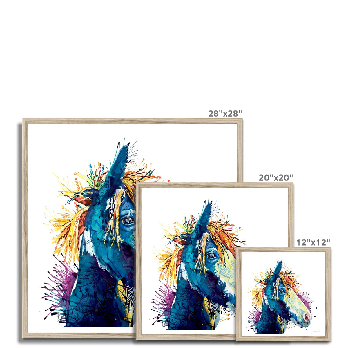 Horse Painting | Wall Art | Framed Prints | Sarah Taylor | Modern Art | Framed Wall Art | Pet Portraits | Abstract Art | Framed Art | Bright Wall Art | Colourful Animal Art