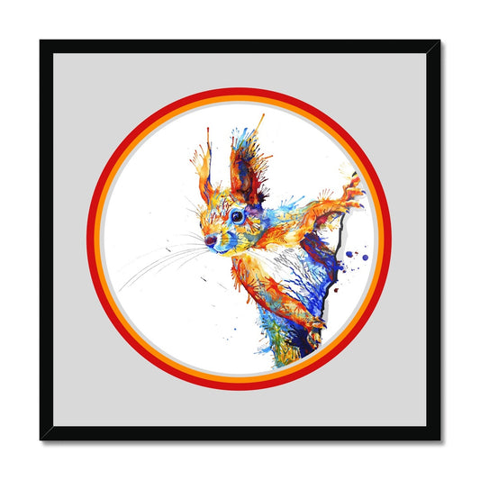 Percy the Squirrel Circle Framed Print