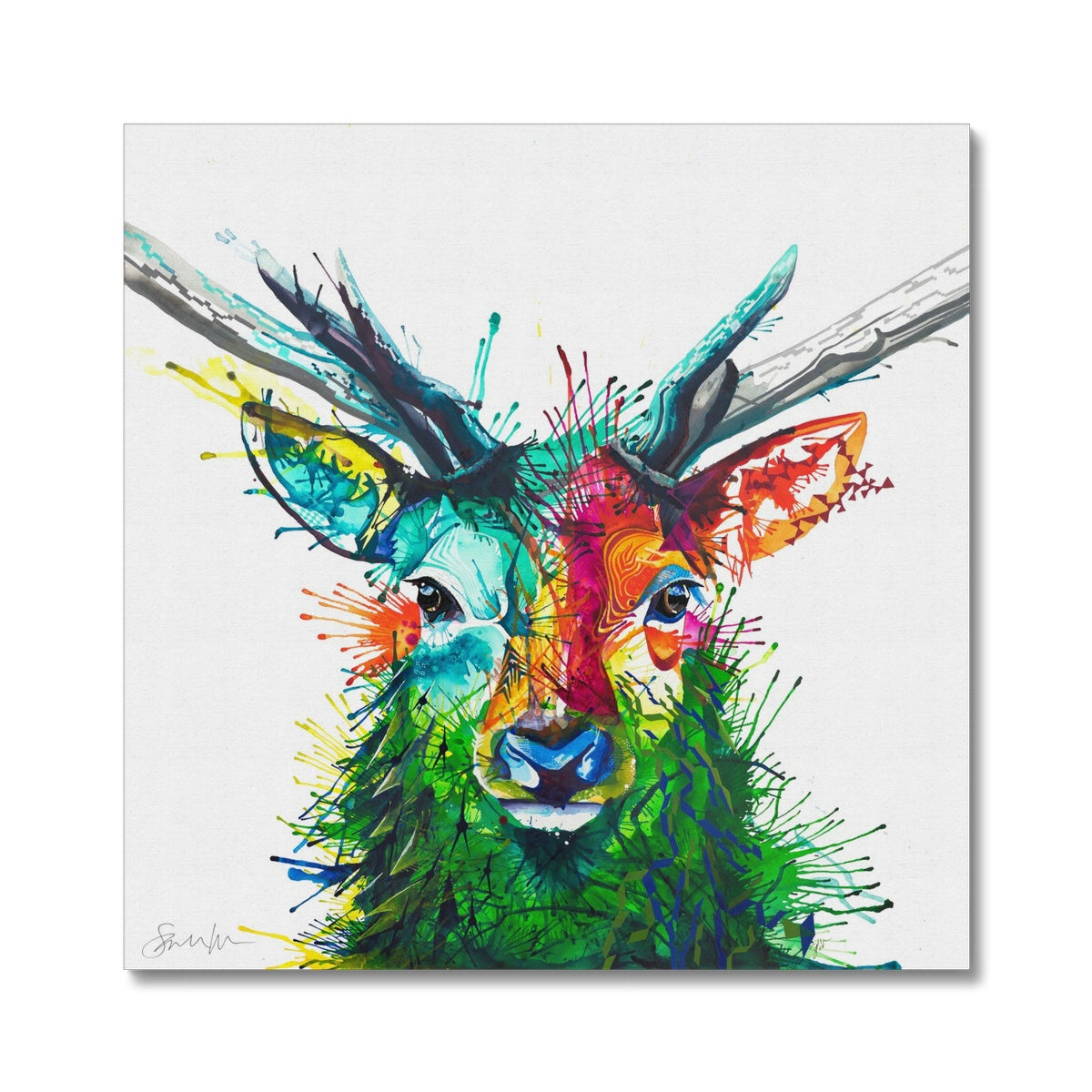 Elvis the Stag Canvas-Fine art-Sarah Taylor Art