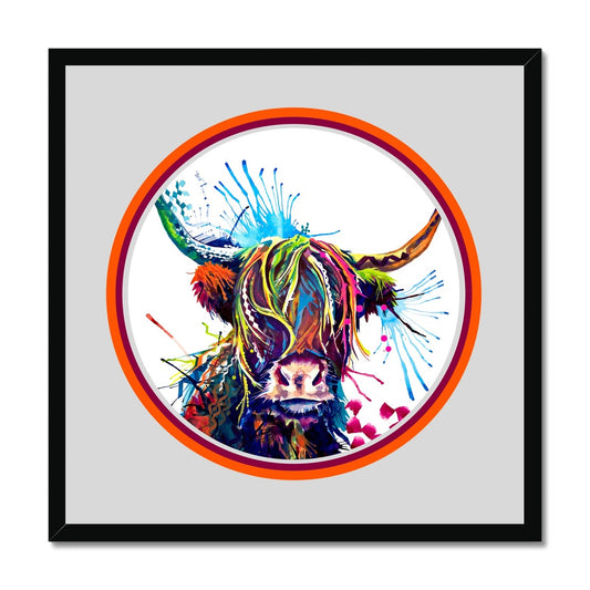 Mabel the Highland Cow Circle Framed Print