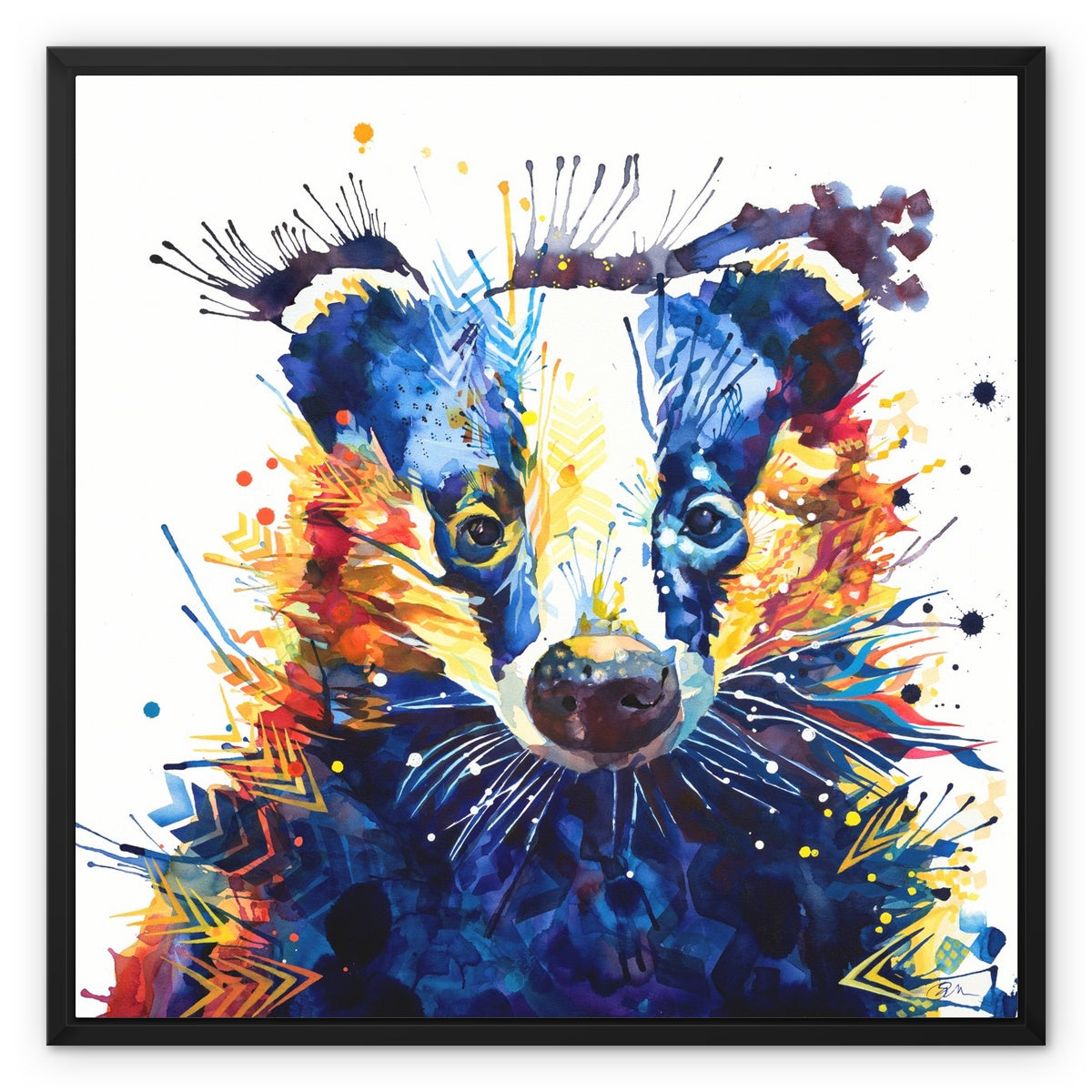 Billy Badger Framed Canvas-Fine art-Sarah Taylor Art
