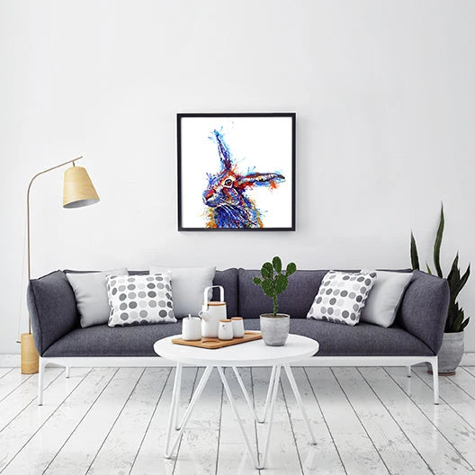 Rabbit Prints | Wall Art | Framed Prints | Sarah Taylor | Modern Art | Framed Wall Art | Pet Portraits | Abstract Art | Framed Art | Bright Wall Art | Colourful Animal Art