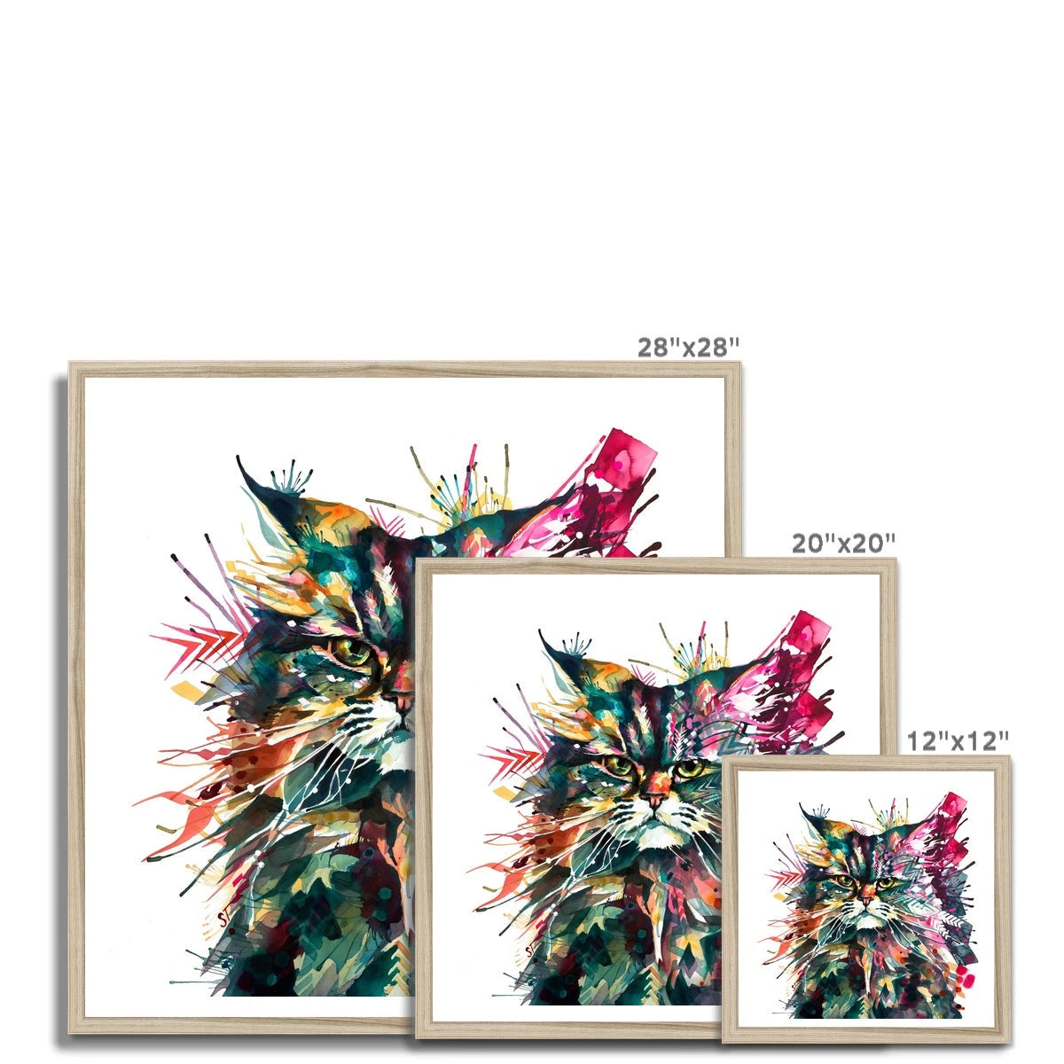 Wall Art | Cat Artwork | Cat Painting | Sarah Taylor | Framed Art | Animal Portraits | Modern Art