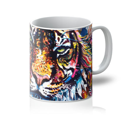 Animal On Mugs | Animal Mugs | Lion Artwork | Tiger Artwork | Pet Portrait Artist | Colourful Animal Art