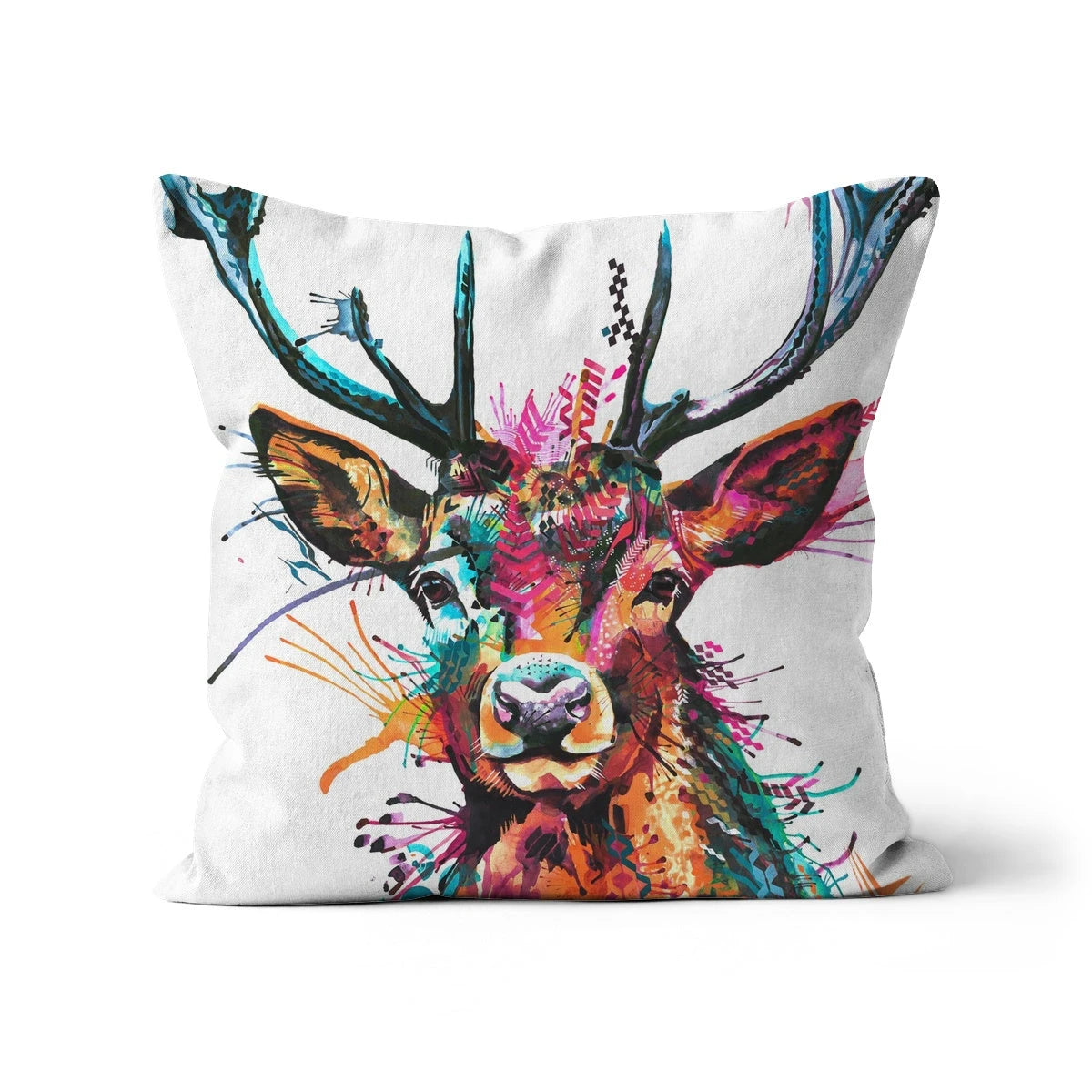Oscar the Wild Stag Cushion Sarah Taylor Art