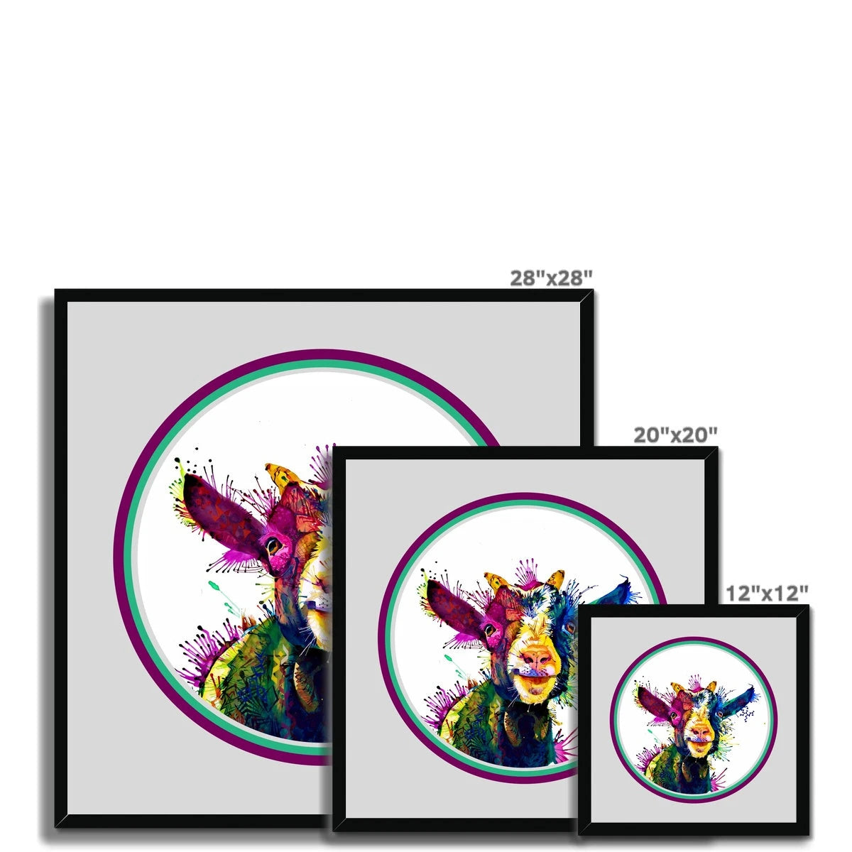 Zeus; King of Goats Circle Framed Print Sarah Taylor Art