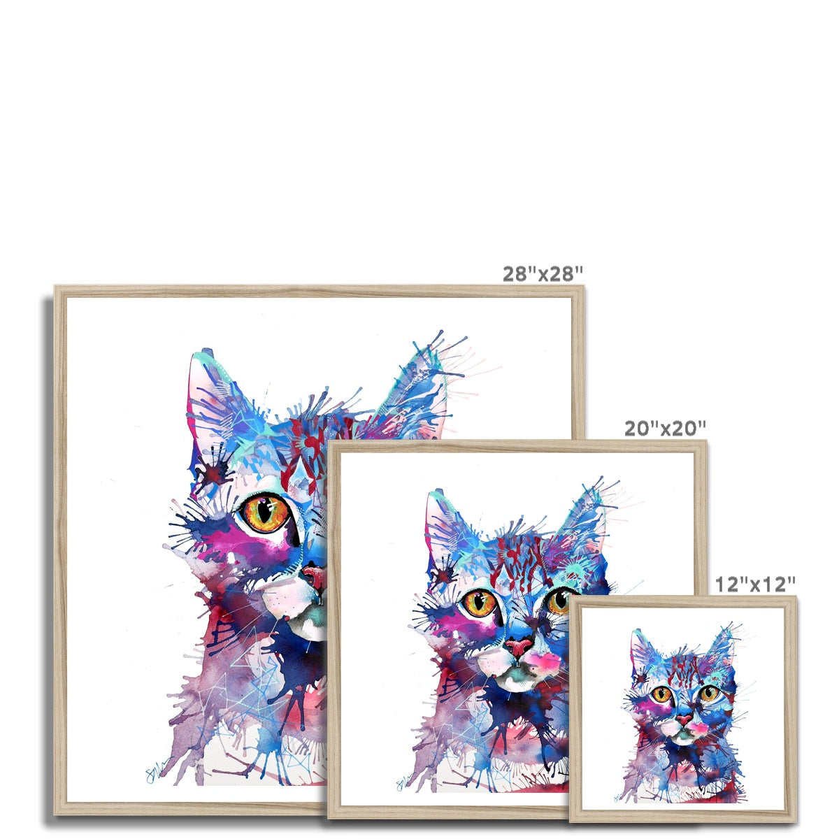 Wall Art | Cat Artwork | Cat Painting | Pet Portrait Artists | Sarah Taylor | Framed Art | Animal Portraits | Modern Art