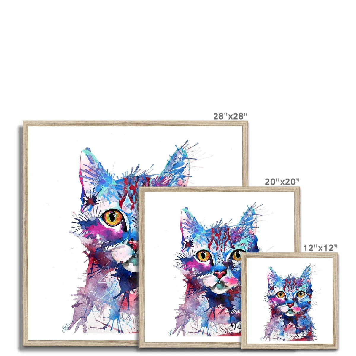 Wall Art | Cat Artwork | Cat Painting | Pet Portrait Artists | Sarah Taylor | Framed Art | Animal Portraits | Modern Art