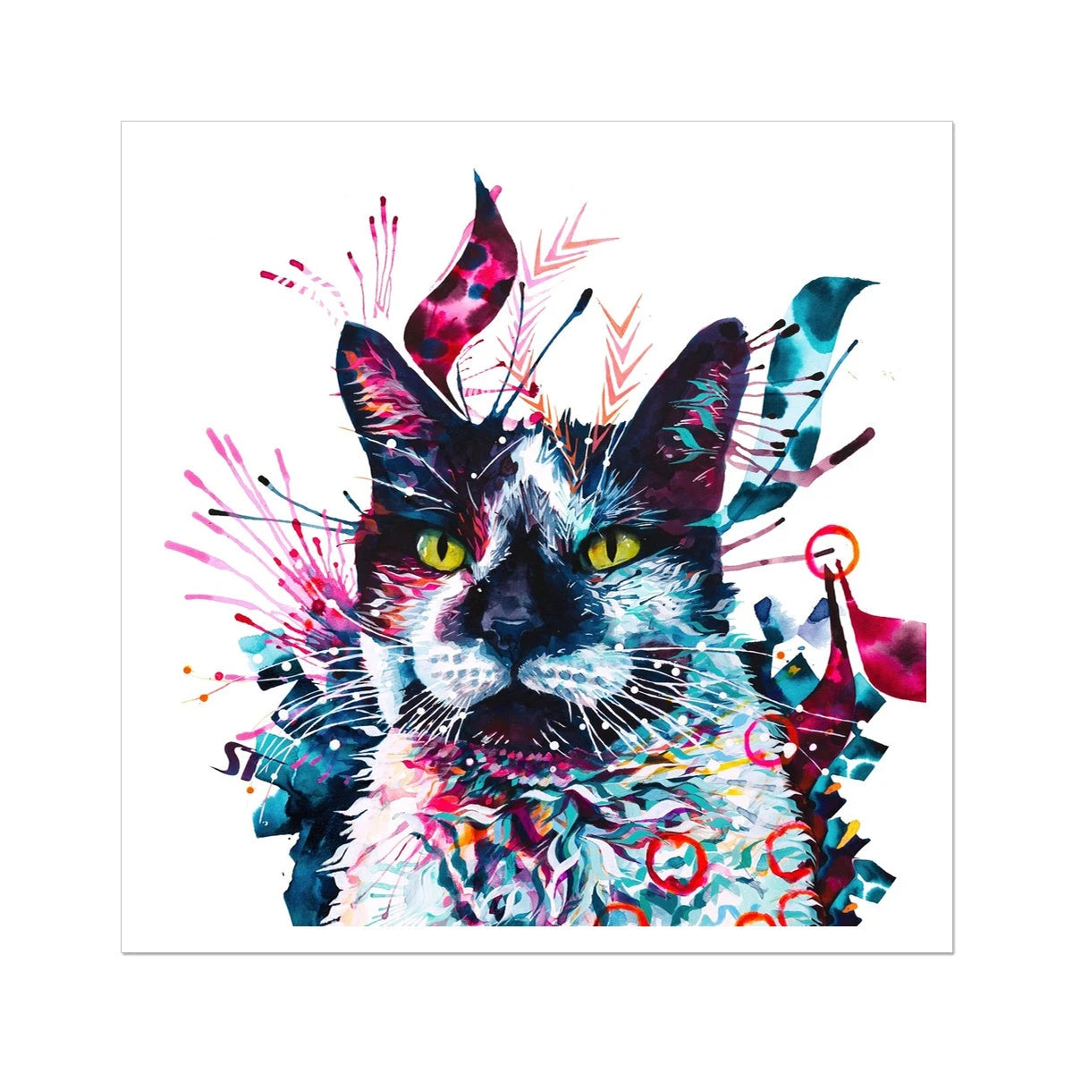 Wall Art | Cat Artwork | Cat Painting | Sarah Taylor | Framed Art | Animal Portraits | Modern Art