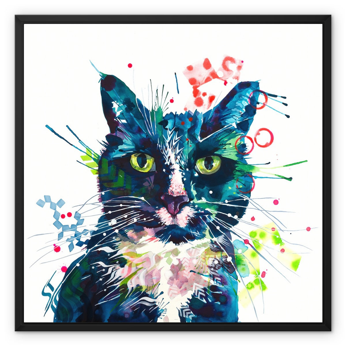 Wallart | Cat Painting | Cat Portrait | Wall Art Quirky | Animal Wall Art | Cat Artwork